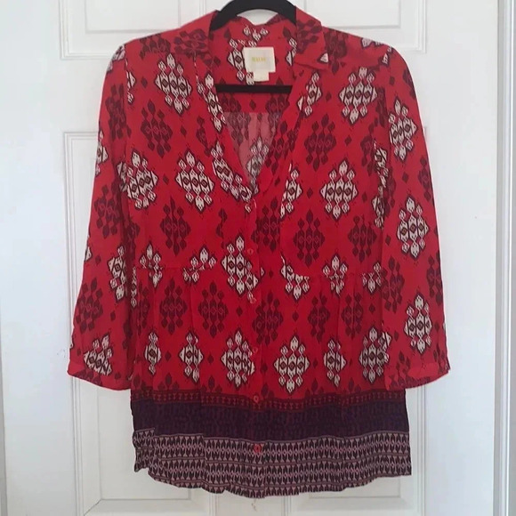 Anthropologie  Maeve Woodland Walk Top - Picture 1 of 5